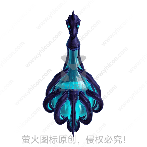 幻想蓝色透明龙形器物