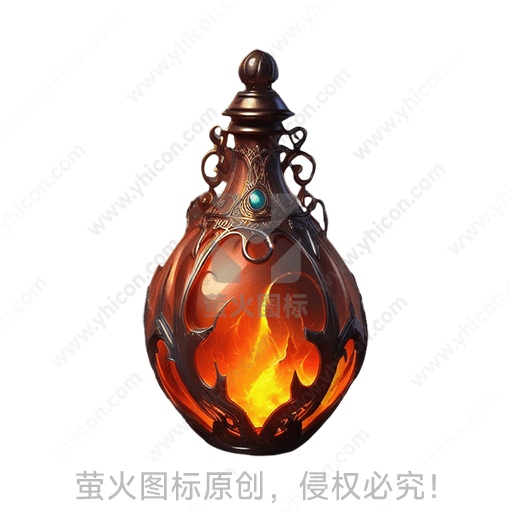 装饰精美的火焰灯具，具有神秘感