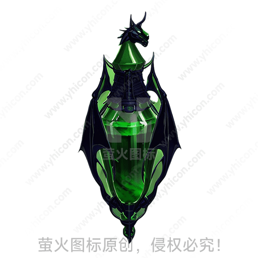 绿色的龙形幻想盔甲