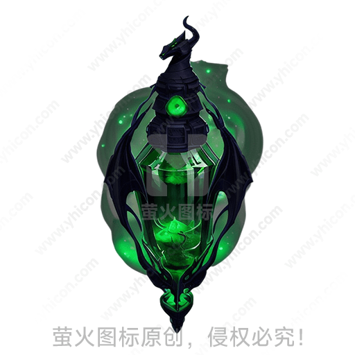 黑色龙形底座悬浮绿色水晶