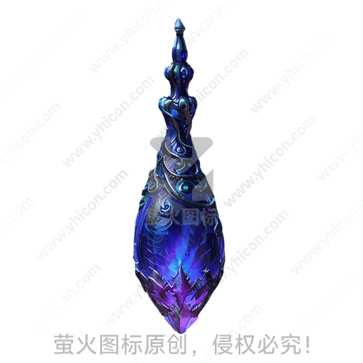 蓝紫色的神秘魔法瓶，光芒闪耀