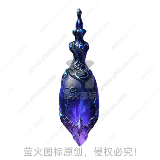 神秘蓝紫色水晶瓶，带有精细雕花