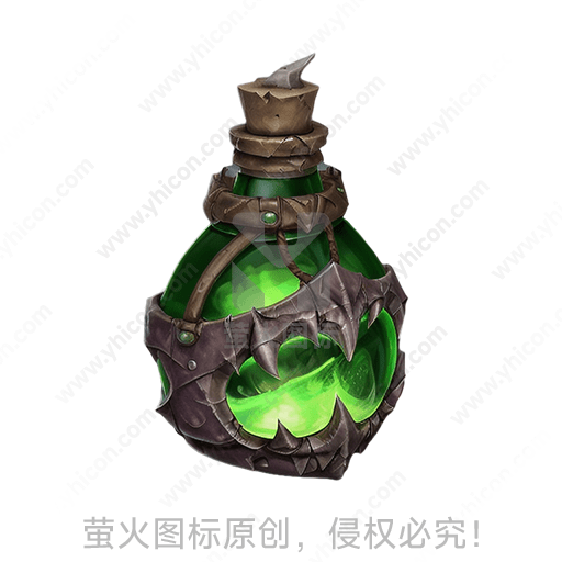 装有绿色液体的幻想风格药瓶