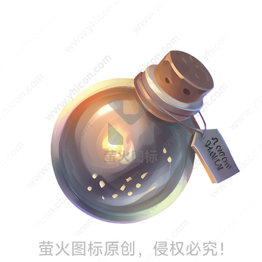 透明圆瓶内有火焰，外挂标签“Moon Dust”