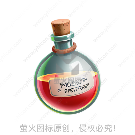 彩色液体装在带塞子的玻璃瓶内