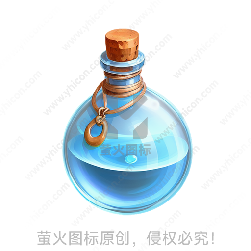 圆形蓝色玻璃瓶，铜色金属环，木塞封口