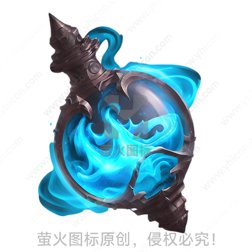 幻想风格的蓝色魔法瓶子