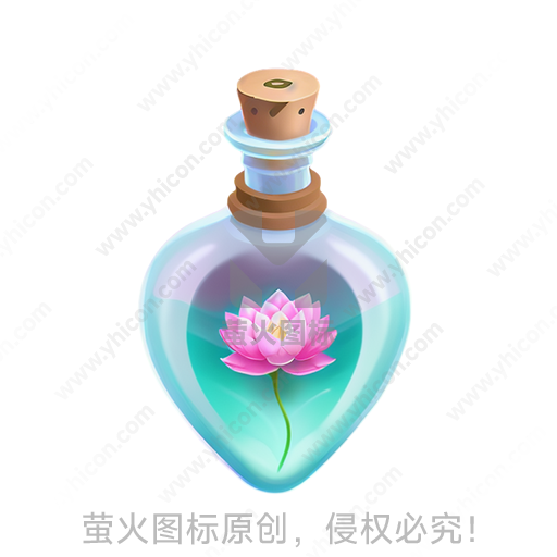 心形玻璃瓶中有一朵粉红色荷花