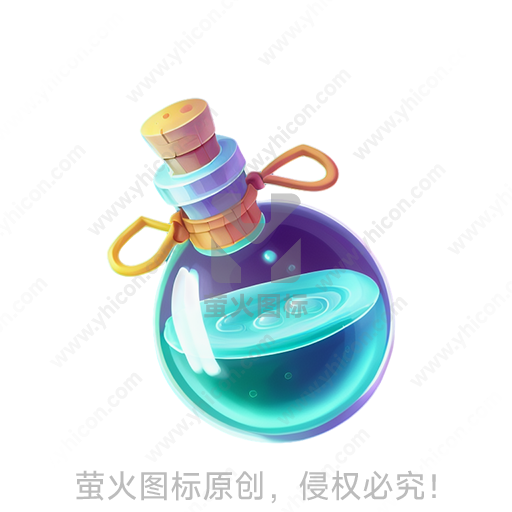 一只蓝色玻璃瓶，瓶塞上有绳索