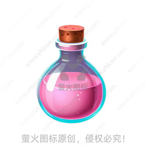 灯笼形瓶子里装着粉红色液体