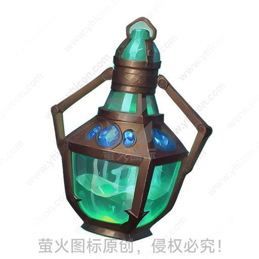 绿色光晶体的神秘古老灯笼
