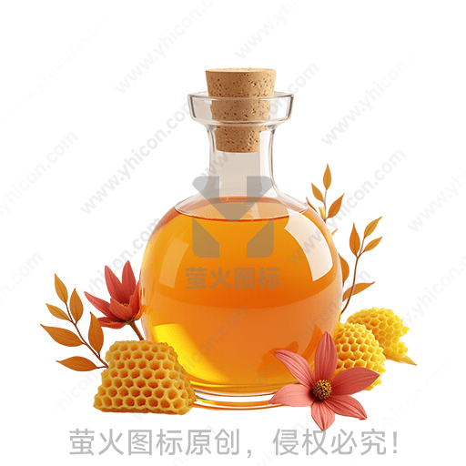 透明玻璃瓶中装满了金黄色的蜂蜜