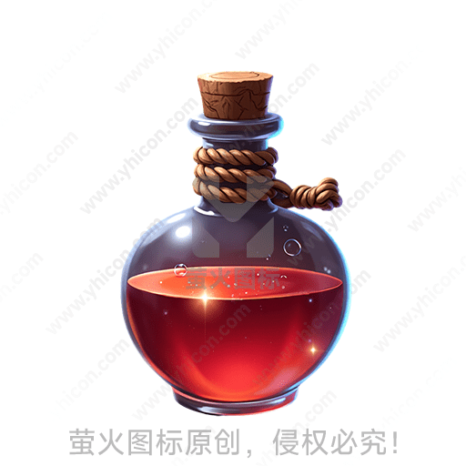 圆形玻璃瓶内装红色液体，瓶口用绳子绑紧