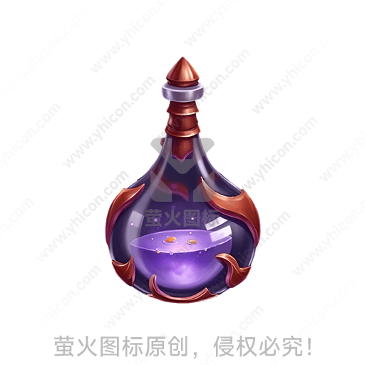 紫色玻璃瓶内有星空与月亮