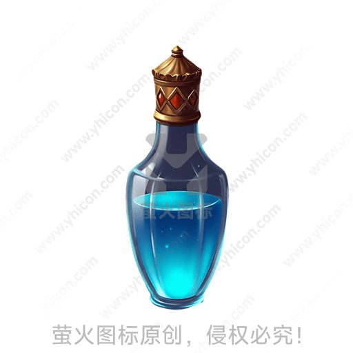 闪亮蓝色液体的古董玻璃瓶