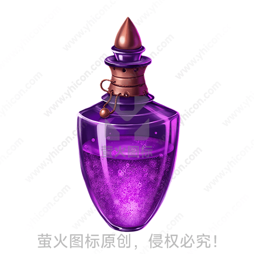 紫色液体的华丽魔法药瓶