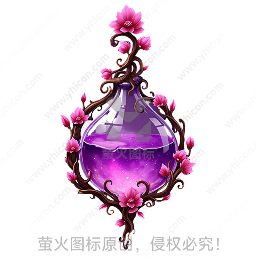 紫色瓶子装饰有花朵，内含星空液体