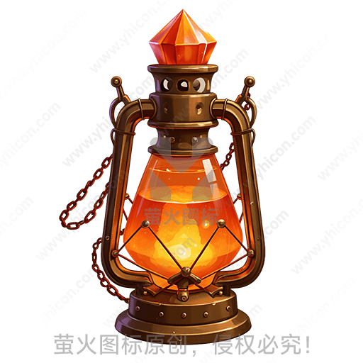 橙色光芒的复古风格灯笼