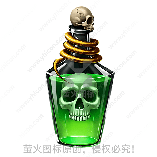 绿玻璃瓶饰骷髅与蛇造型