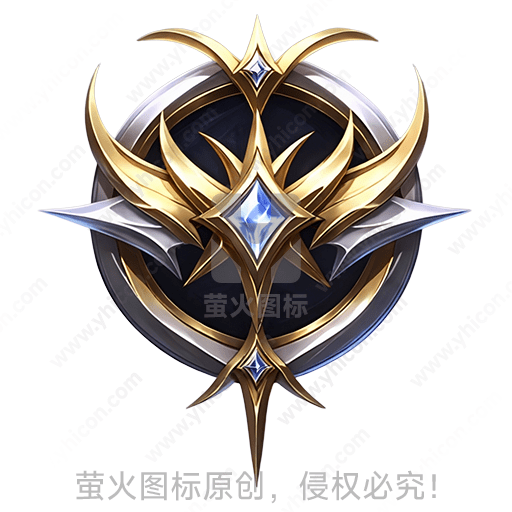 金色和蓝色的幻想风格徽章
