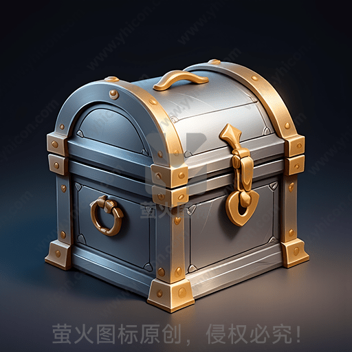 一只精致的金属宝箱，外观华丽