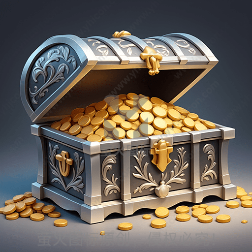 一只装满金币的精美宝箱