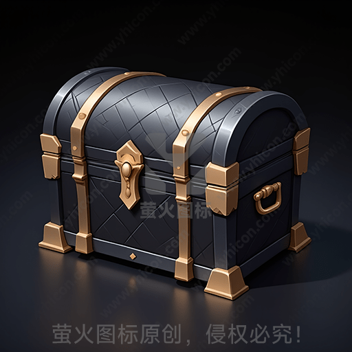 黑色背景上的神秘老式宝箱
