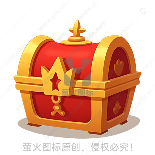 红色和金色装饰的宝箱