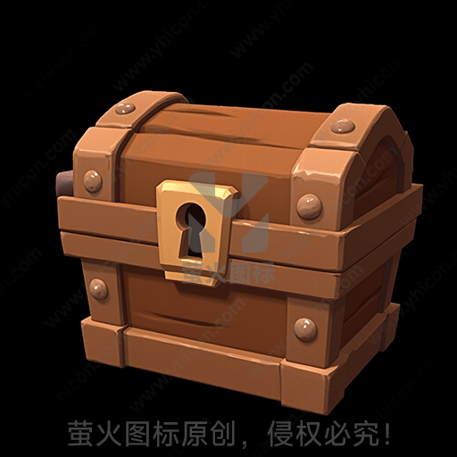 棕色带锁的古旧宝箱