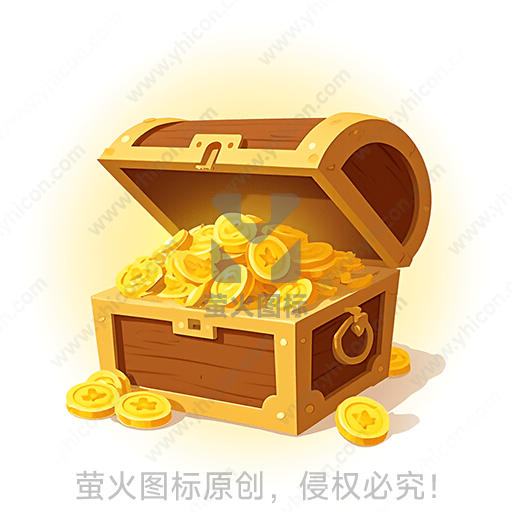 打开的宝箱里满是金币