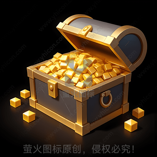一只装满黄金块的宝箱