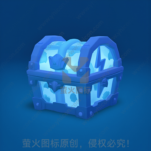 蓝色发光，魔法宝箱，漂浮效果