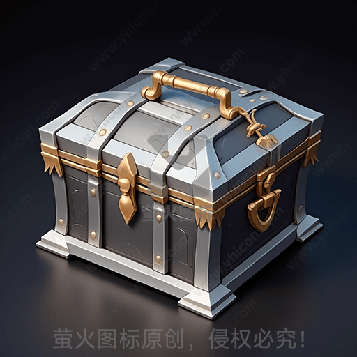 华丽的灰色箱子，金色装饰
