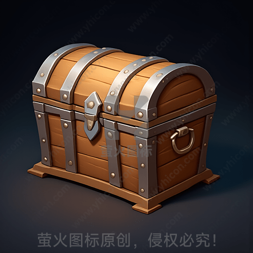 一只古老风格的木制宝箱