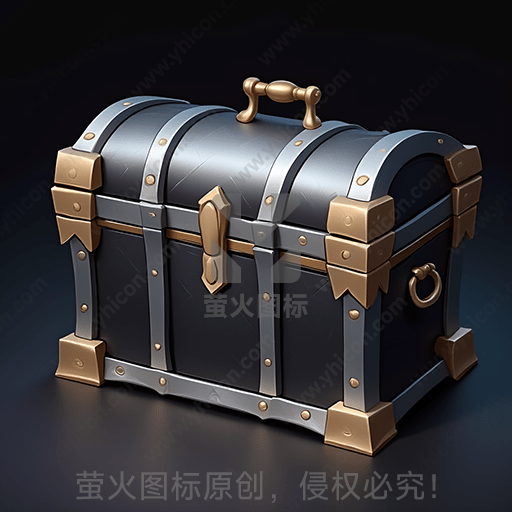 黑灰宝箱配金色装饰及锁扣