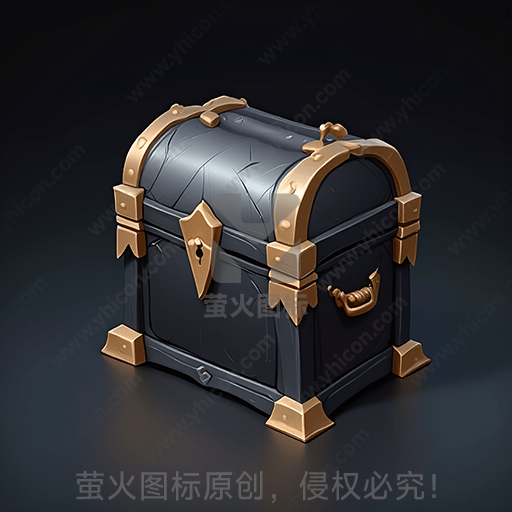 黑宝箱配金色装饰及锁扣