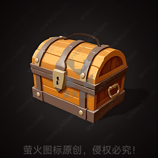 一只金色与棕色相结合的古老箱子