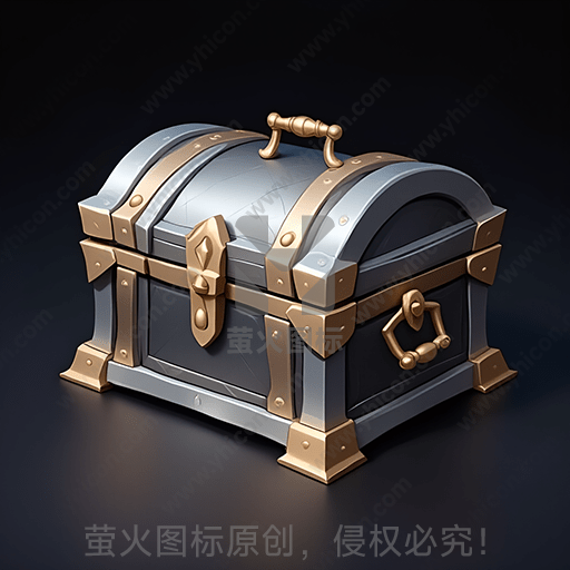 灰色背景上的古董宝箱