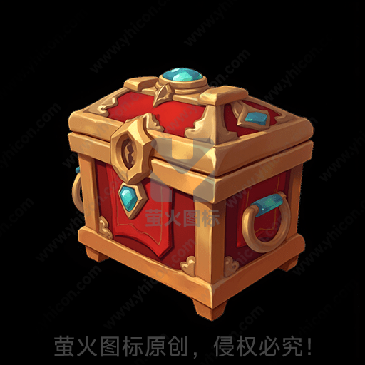 一只装饰精美的红色宝箱