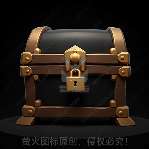 老式木质宝箱，带有金属锁
