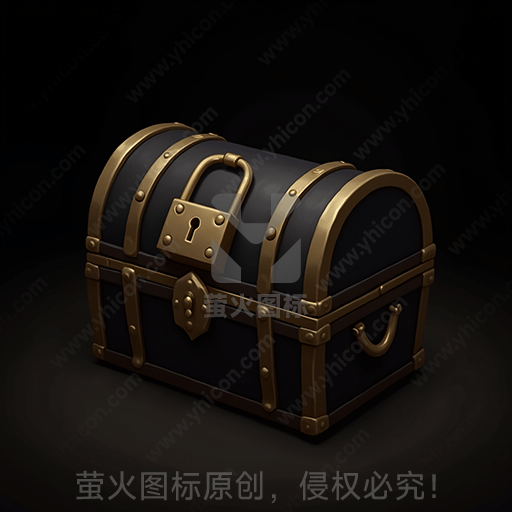 深色木质金属条装饰的宝箱