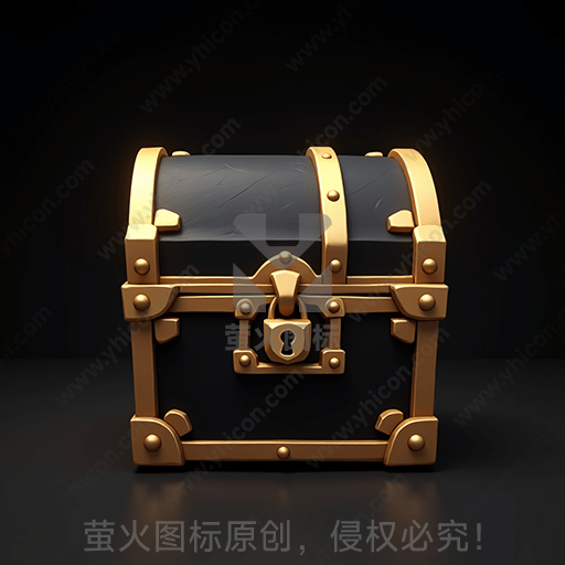金色边框黑色皮箱，复古锁扣