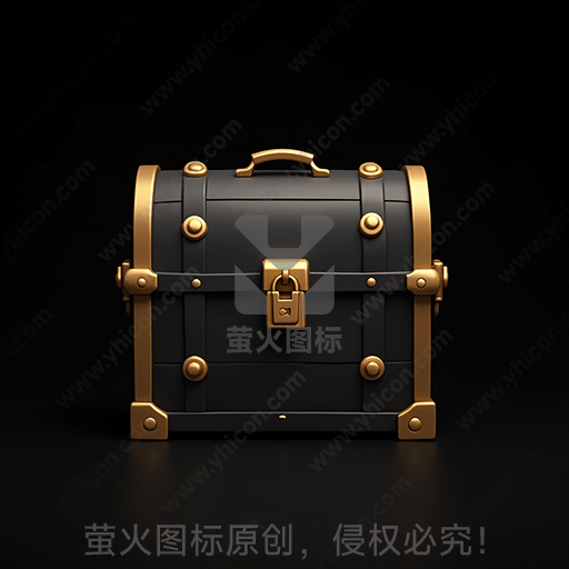 黑色金边复古大号宝箱