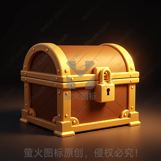 一个带锁的金色复古宝箱