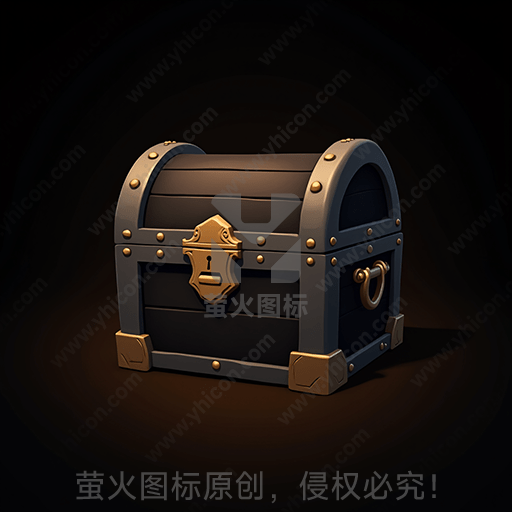 深色木质带金属条的宝箱