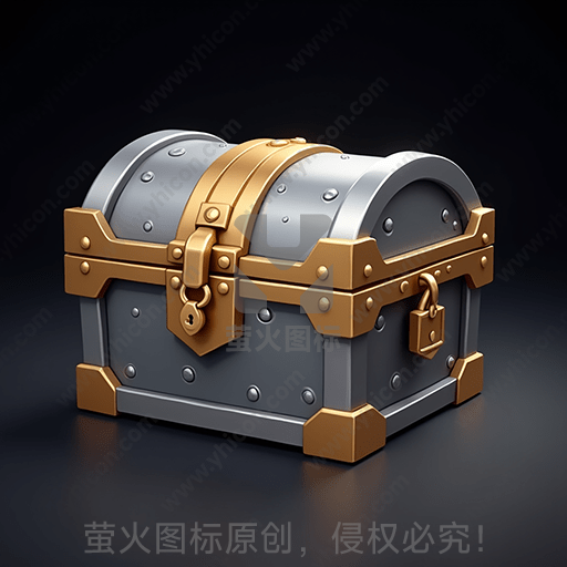一只有金属和皮带装饰的宝箱