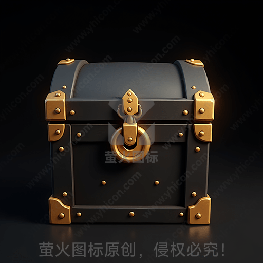 黑色背景下的金属镶边箱子