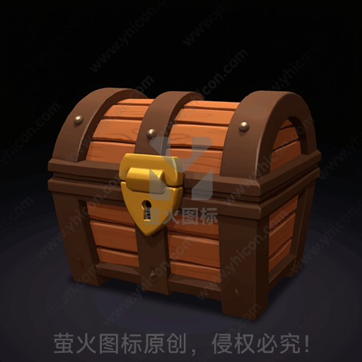 暗色背景中的古朴木制宝箱