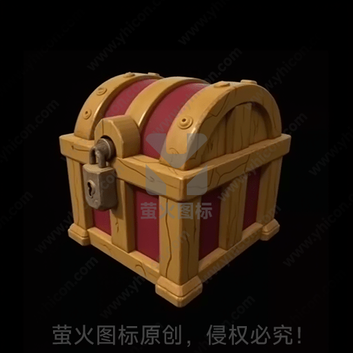 复古木质宝箱，带锁