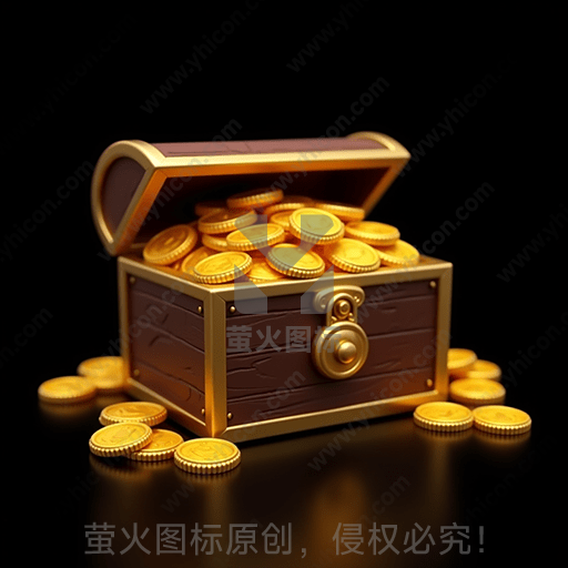 金币满溢的木质宝箱